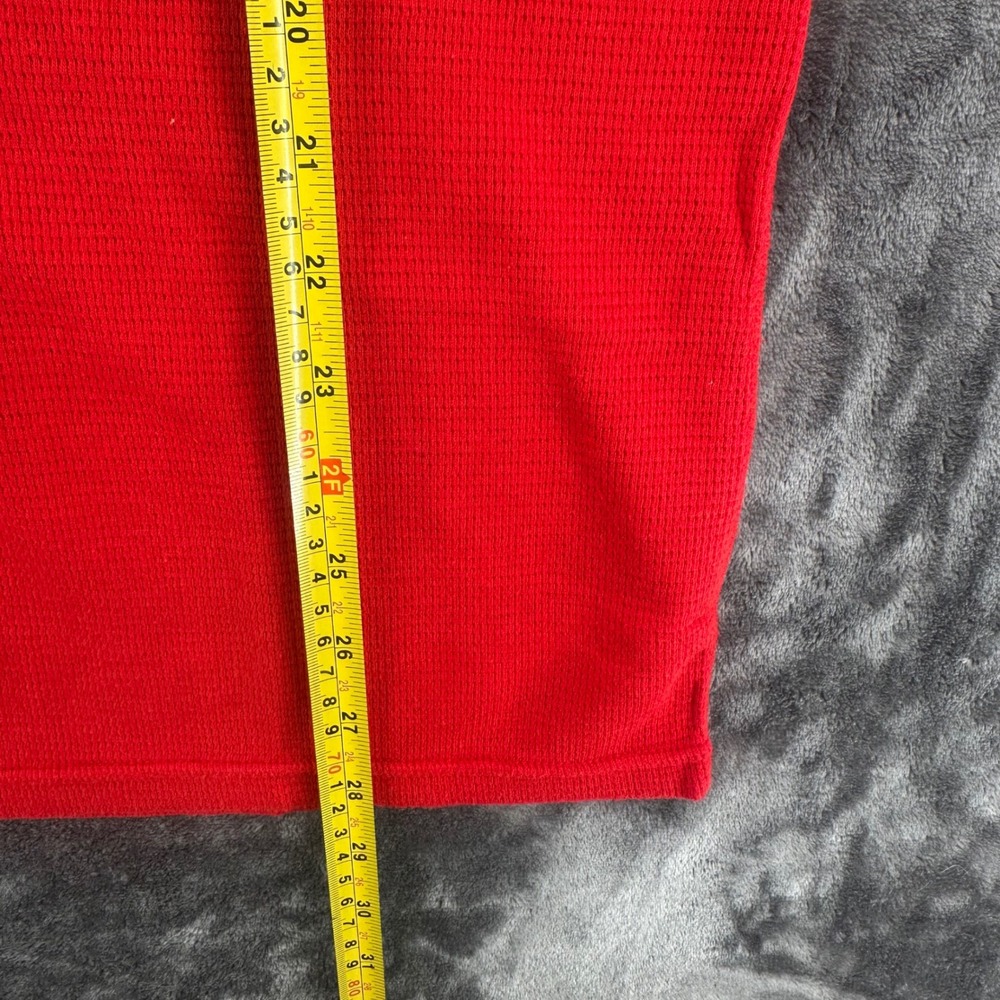 Polo Ralph Lauren Mens Red Waffle Knit Thermal Long Sleeve Shirt Large L 439 - Picture 6 of 7